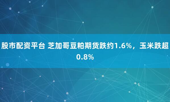 股市配资平台 芝加哥豆粕期货跌约1.6%，玉米跌超0.8%